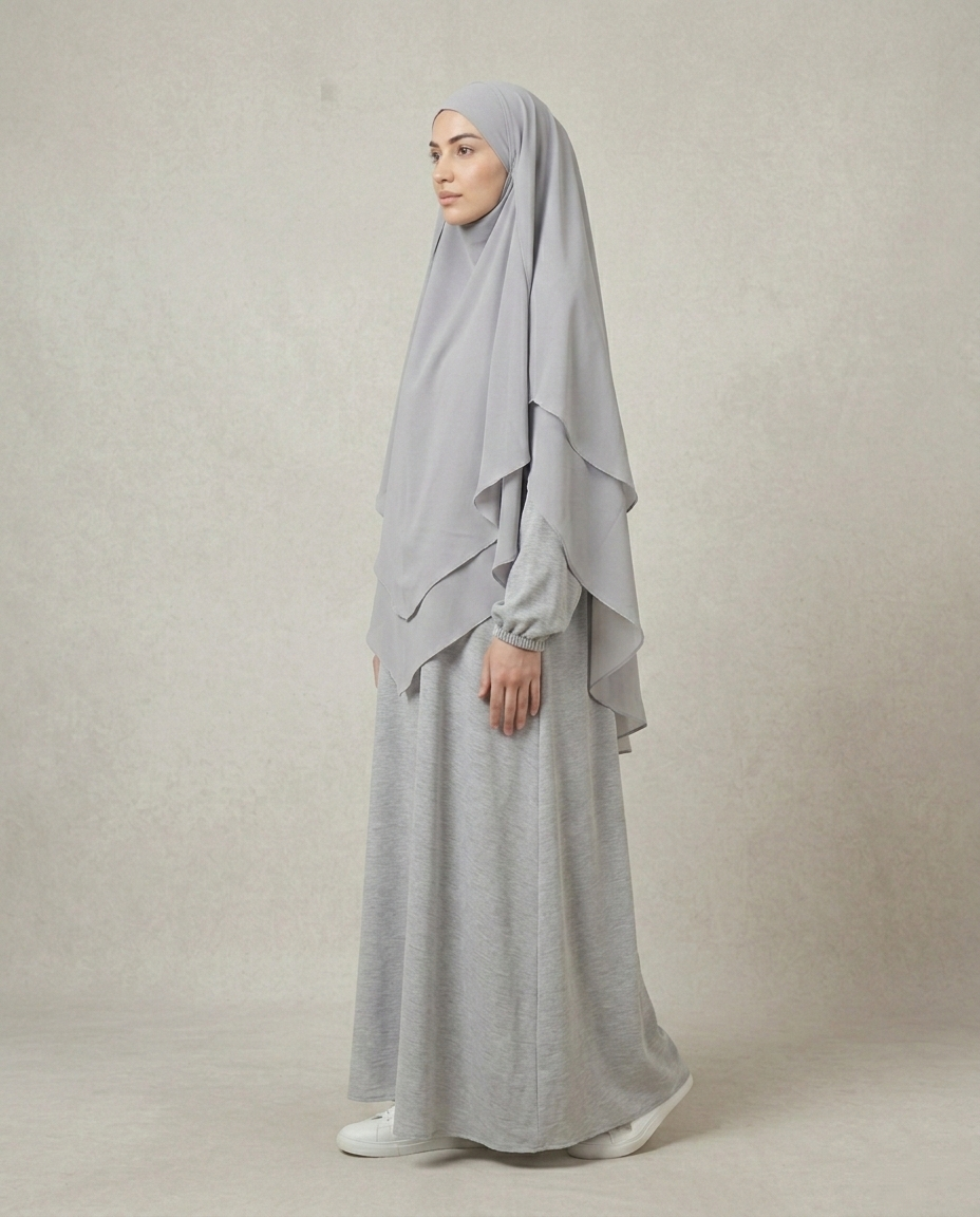 Sufle Üç Katlı Pratik Khimar – "Zarafet Serisi"