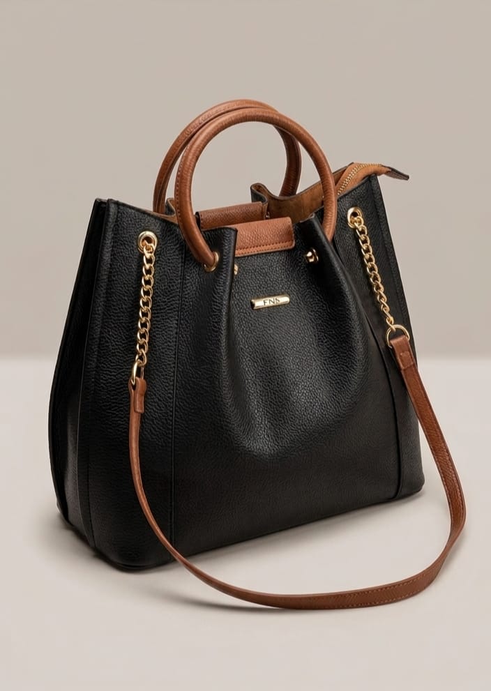 Luvia Grained Leather Bucket Bag – Altın Zincir Detaylı Premium Kol Çantası