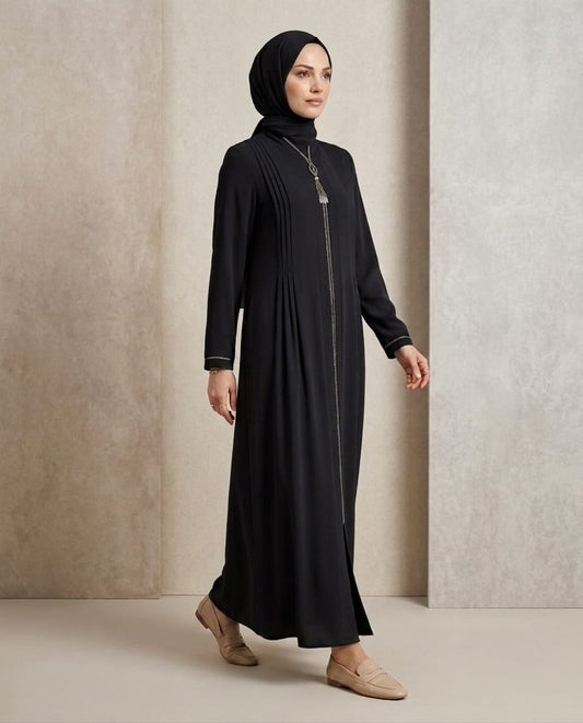 Vera Işıltılı Taş Detaylı Pilise Abaya
