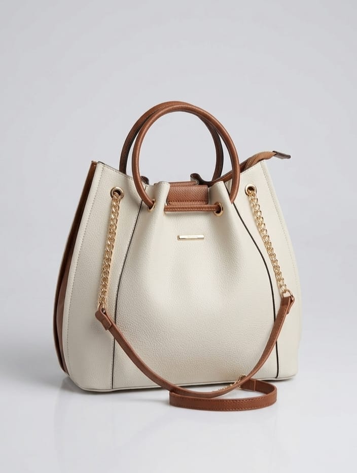 Luvia Grained Leather Bucket Bag – Altın Zincir Detaylı Premium Kol Çantası