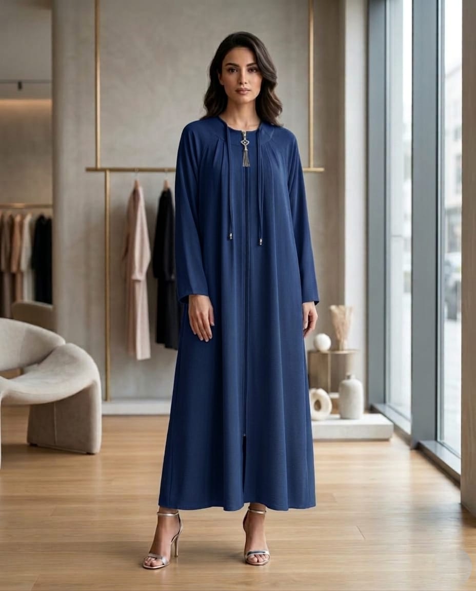 Luvia Pili Detaylı Premium Şifon-Krep Ferace