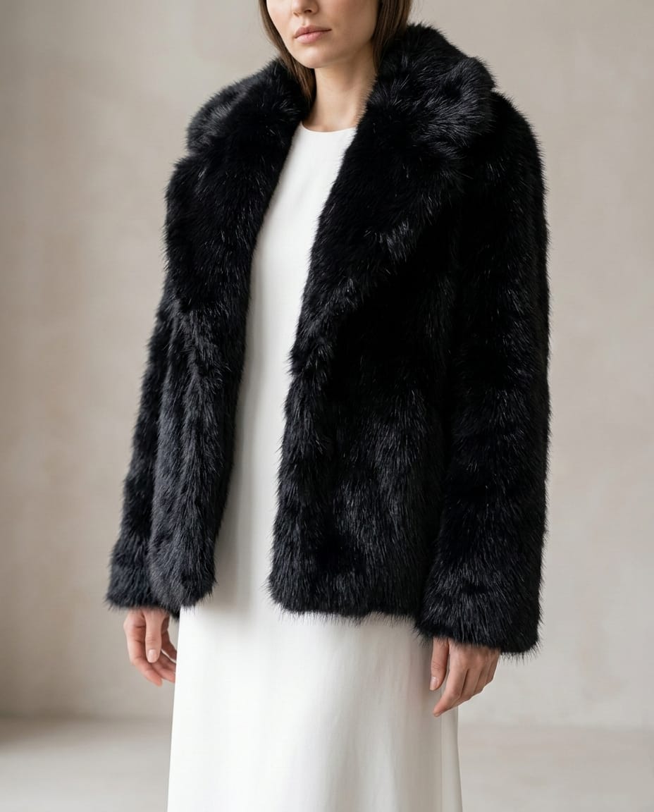 Noir Luxe Premium Faux Fur Kürk Ceket