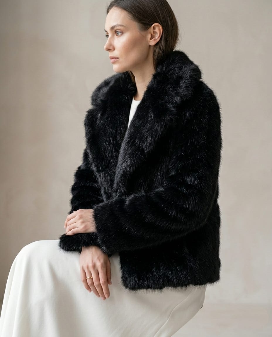 Noir Luxe Premium Faux Fur Kürk Ceket