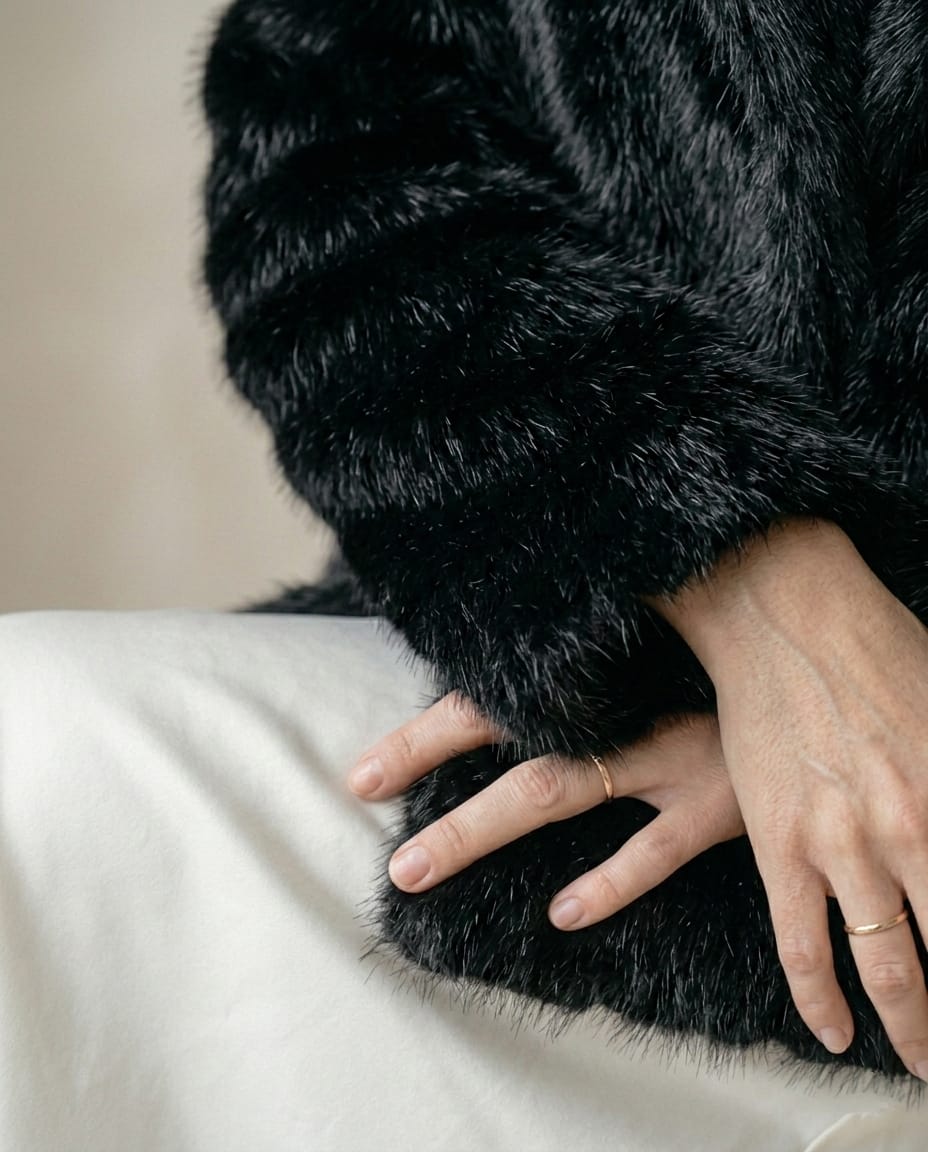 Noir Luxe Premium Faux Fur Kürk Ceket