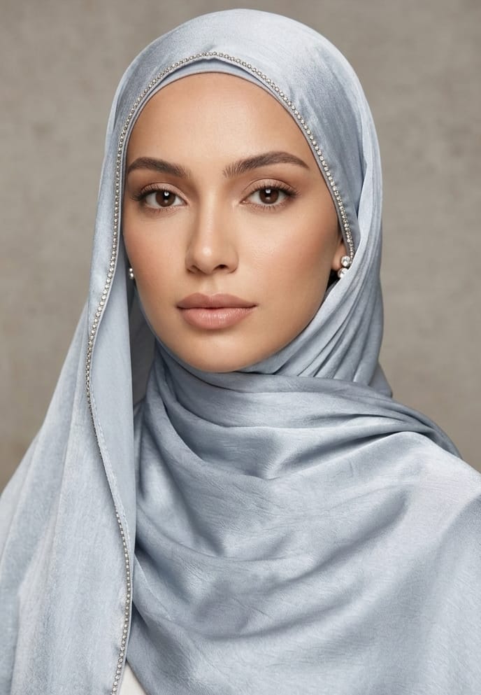Luminous Crystal-Edge İthal Saten Şal Serisi