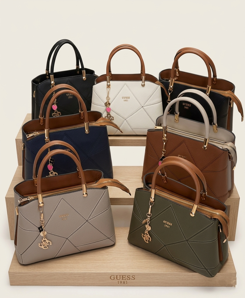 Vera | Geometrik Nakışlı Gold Detaylı Tote & Omuz Çantası