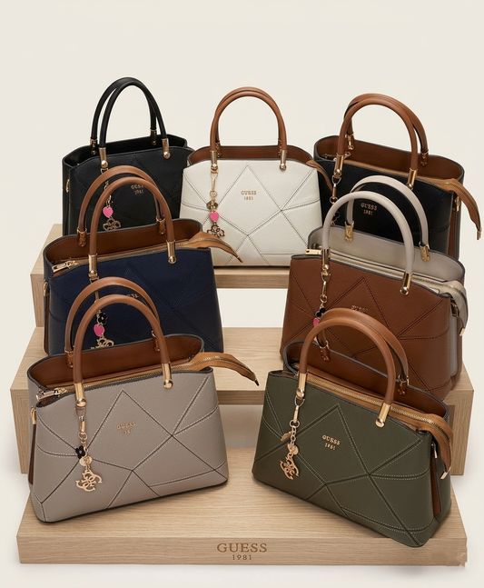 Vera | Geometrik Nakışlı Gold Detaylı Tote & Omuz Çantası