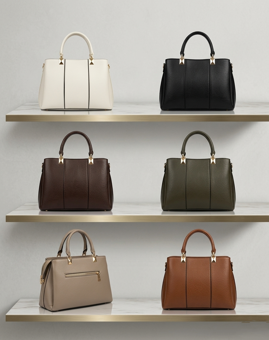 Vera Grained Leather Serisi: Gold Detaylı Zamansız El ve Omuz Çantası