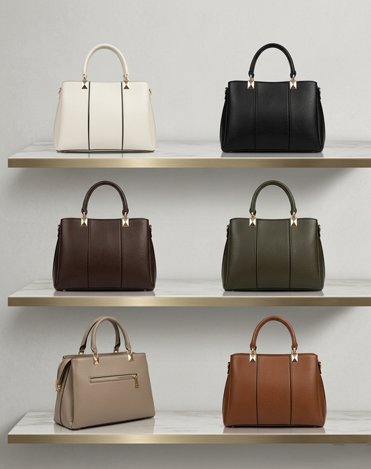 Vera Grained Leather Serisi: Gold Detaylı Zamansız El ve Omuz Çantası