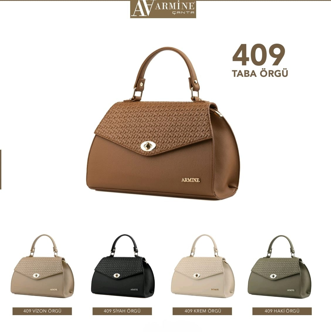 Armine Heritage 409 - Örgü Kapaklı Premium El ve Omuz Çantası