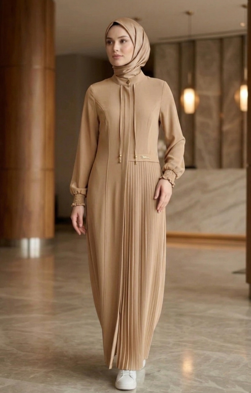 Piliseli Modern Abaya & Elbise - Safir Mavisi