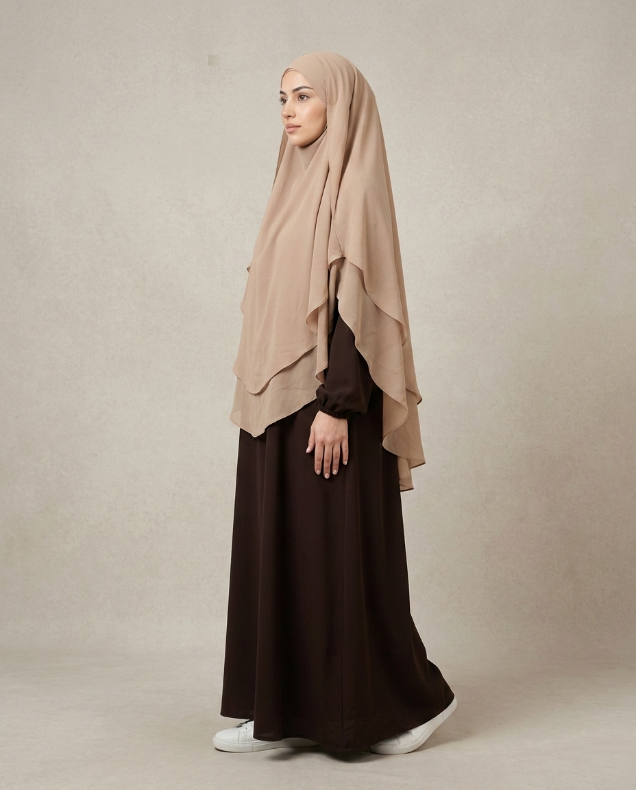 Sufle Üç Katlı Pratik Khimar – "Zarafet Serisi"