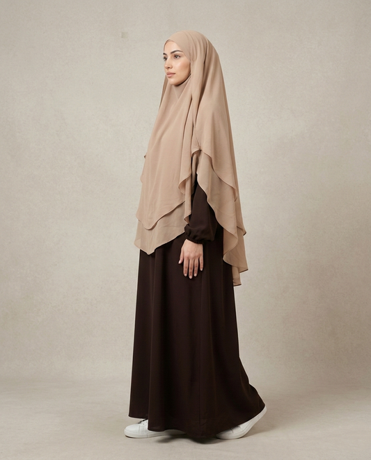 Sufle Üç Katlı Pratik Khimar – "Zarafet Serisi"