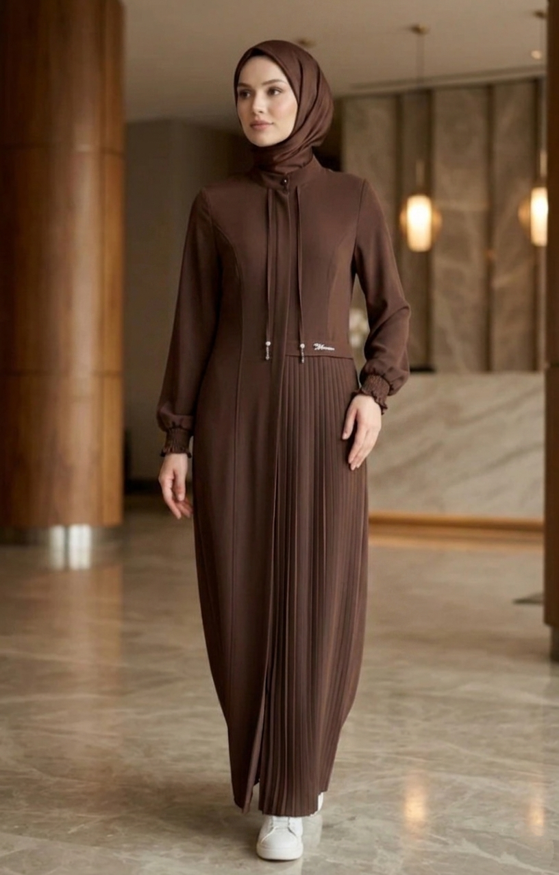 Piliseli Modern Abaya & Elbise - Safir Mavisi